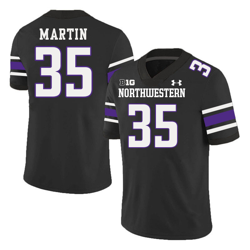 Northwestern Wildcats #35 Sean Martin College Football Jerseys Stitched-Black